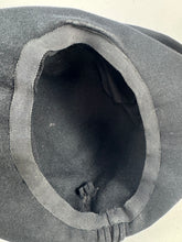 Load image into Gallery viewer, Original 1930's Inky Black Felt Hat with Coiled Felt Trim