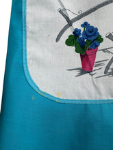 Load image into Gallery viewer, Original 1950's Vibrant St Michael Cotton Apron - Blue and White with Floral Print in Pink and Yello