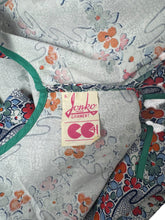 Load image into Gallery viewer, Deadstock Original 1940's CC41 Brightly Patterned Cotton Apron in Blue, Red, Orange, Green and White - Bust 34 36 *