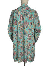 Load image into Gallery viewer, Original 1940's St Michael Cotton Smock Blouse in Turquoise, Red, Yellow and Blue - Bust 42 44 *
