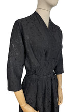 Load image into Gallery viewer, Original 1940's 1950's Classic Little Black Belted Day Dress - Bust 38 40