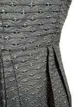 Load image into Gallery viewer, Original 1950's Black and Silver Textured Brocade Cocktail Dress - Bust 37