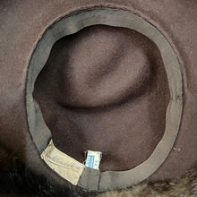 Load image into Gallery viewer, Original 1940’s Chocolate Brown Arnold Constable & Co New York Creation Felt Hat Trimmed with Real Fur *