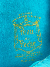 Load image into Gallery viewer, Original 1950's Bright Turquoise Blue Felt High Hat with Velvet Trim *