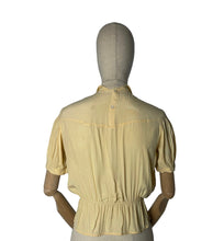 Load image into Gallery viewer, Original 1930's 1940’s Buttermilk Crepe Embroidered Button Back Blouse - As Is - Bust 34
