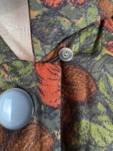 Load image into Gallery viewer, Original 1950's Cropped Cotton Jacket in Green, Brown and Rust Floral Print - Bust 34 35