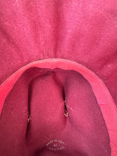 Load image into Gallery viewer, Original 1930's 1940's Burgundy Felt Fedora with Wide Grosgrain Trim