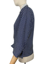 Load image into Gallery viewer, Original 1940's REMBRANDT Navy and White Square Dot Jacket with Contrast Collar - Bust 38 *