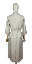 Load image into Gallery viewer, Original 1940's Beige Lightweight Wool Belted Summer Suit with Bright Red Buttons - Bust 40