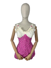 Load image into Gallery viewer, Original 1950's Pink and White Swimsuit with Matching Bolero Jacket - Bust 36 *