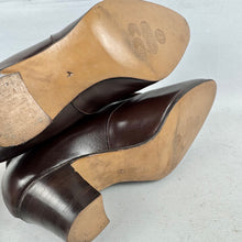 Load image into Gallery viewer, Original 1940's CC41 Brown Leather Shoes with Metal Buckle Trim by Burlington - UK 4 *