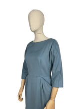 Load image into Gallery viewer, Original 1950's Blue Wool Wiggle Dress with Pockets by John Crowther - Bust 36 *