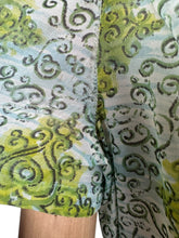 Load image into Gallery viewer, Original 1950's White, Blue, Green and Black Nylon Belted Day Dress - Bust 38 *