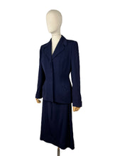 Load image into Gallery viewer, Original 1940's Navy Medium Weight Wool Suit by FORSTMANN - Bust 38 *