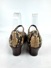 Load image into Gallery viewer, Original Deadstock 1930's Art Deco Mary Jane Style Snakeskin Shoes with Button Fastening - UK 3 *
