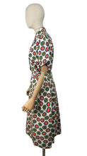 Load image into Gallery viewer, Original 1950's White, Orange, Green and Black Barkcloth Blouse and Skirt Suit - Bust 38 *