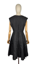 Load image into Gallery viewer, Original 1950's Black and Silver Textured Brocade Cocktail Dress - Bust 37