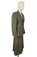 Load image into Gallery viewer, Original 1940’s Green, Brown and Cream Tweed Suit with Green Button Fastener - Bust 38