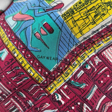Load image into Gallery viewer, Original 1930’s Egyptian Revival Vibrant Crepe Scarf by Gaywear in Pink, Blue, Yellow and White