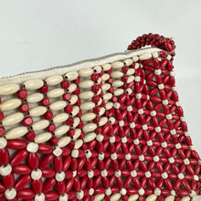 Load image into Gallery viewer, Original 1930's Red and White Wooden Beaded Czechoslovakian Bag