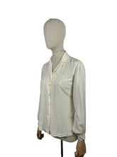 Load image into Gallery viewer, Pretty Vintage Pure Silk Long Sleeved Blouse with Silk Embroidery - Peony Brand - Bust 34