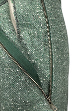 Load image into Gallery viewer, Original 1940's Green and White Tweed Pleated Skirt with Pocket - Waist 27"