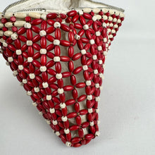 Load image into Gallery viewer, Original 1930's Red and White Wooden Beaded Czechoslovakian Bag