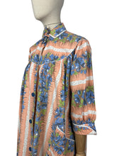 Load image into Gallery viewer, Original 1950's Wounded But Wearable Bright Floral Cotton Dressing Gown - Bust 38 40