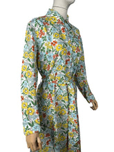 Load image into Gallery viewer, Original 1940's Bright Floral Cotton Hostess Dress in Red, Blue, Pink, Green and White - Housecoat - Bust 38 40 *