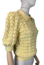 Load image into Gallery viewer, Vintage Hand Knitted Wool Jumper in Soft Yellow - Knitted from a 1940's Pattern - Bust 34 36 *