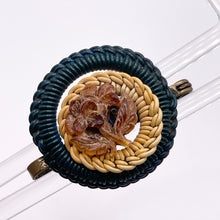 Load image into Gallery viewer, Original 1940's Green, Cream and Brown Wartime Make Do and Mend Wire Brooch with Flower Middle *