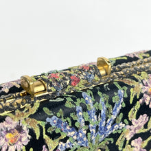 Load image into Gallery viewer, Absolutely Stunning Original 1950’s Black Handpainted Floral Beaded Evening Box Bag by Waldybag - Highly Collectible
