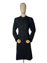 Load image into Gallery viewer, Original 1940's 'Created in Hollywood by Paramount' Black Wool Suit with Soutache Detail and Single Button Fastening - Bust 36 38 *