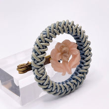 Load image into Gallery viewer, Original 1940's Pale Blue and Pink Wartime Make Do and Mend Wire Brooch with Flower Button Middle *