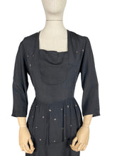 Load image into Gallery viewer, Original 1940's Dress with Peplum Front and Sequin Decoration - Bust 38 *