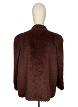 Load image into Gallery viewer, Original 1940's Faux Fur Dark Brown Teddy Bear Edge to Edge Jacket - Bust 36 38