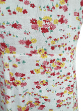 Load image into Gallery viewer, Original Late 1930's Petite Length Floppy Cotton Floral Day Dress in White, Coral, Pink and Yellow - Bust 32 34
