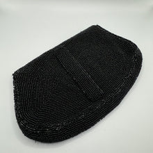 Load image into Gallery viewer, Original 1930's 1940's French Black Heavily Beaded Evening Purse - Sweet Little Bag *