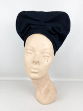 Load image into Gallery viewer, Incredible Original 1940's Midnight Blue Felt Turban Hat by Lincoln Bennett *