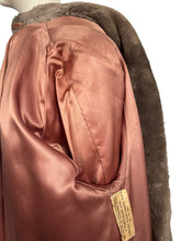 Load image into Gallery viewer, Fabulous Original 1950's Faux Fur Coat with Huge Cuffs, Shawl Collar and Large Buttons - Bust 38" *