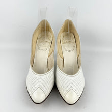 Load image into Gallery viewer, Original 1950's Milwards White Leather Stiletto Heels - UK 5.5 6