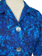 Load image into Gallery viewer, Original 1950’s Volup Blue Lightweight Wool Day Dress with Mother of Pearl Buttons - Bust 42