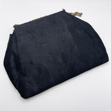 Load image into Gallery viewer, Original 1950's Black Silk Evening Bag with Painted Floral Decoration *