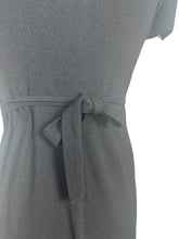 Load image into Gallery viewer, Original 1940’s Black Crepe Evening Dress with Lattice Work Front - Bust 32 34