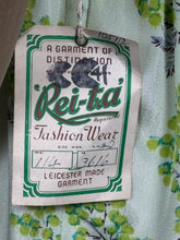 Load image into Gallery viewer, Original 1940's CC41 Green Silk Crepe Belted Day Dress with Pockets by Rei-ta - Bust 36
