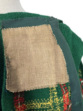 Load image into Gallery viewer, Original 1940's 1950's Green, Red, Yellow and White Tartan Waistcoat - Bust 32" 34"