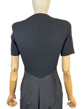 Load image into Gallery viewer, Original 1940's Bernice Holloway Black Crepe and Grosgrain Day Dress - Bust 34