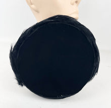 Load image into Gallery viewer, Original 1950's Inky Black Cocktail Hat in Velvet and Feather *