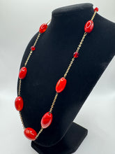 Load image into Gallery viewer, Original 1930's Art Deco Red Glass Bead Necklace
