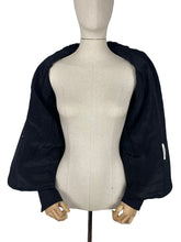 Load image into Gallery viewer, Original 1940's Black Wool Jacket with Real Astrakhan Trim on Collar and Pockets - Bust 36 *